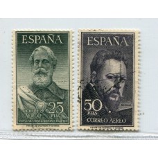 ESPAÑA 1953 Yv. AEREO 262/3 ESTAMPILLAS USADAS DE MUY BUENA CALIDAD 97 EUROS, SERIE COMPLETA LEGAZPI SOROLLA RARAS